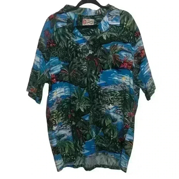 The Hawaiian Original Hilo Hattie Shirt Palm trees Volcanos Island Size 2XL - Picture 2 of 4